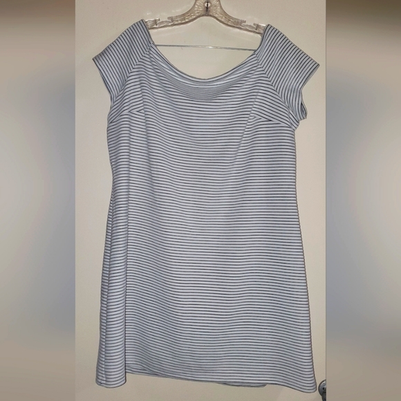 [2X] Reitmans~Black & White Nautical Striped Bodycon Dress NWT - Picture 3 of 9